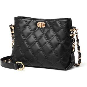 Small Black Crossbody Bag for Women – Lightweight Faux Leather Fashion Purse